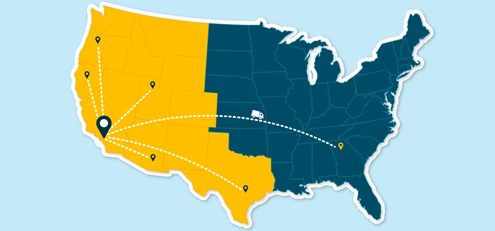 The Walsh Long Beach Service Area: Contiguous USA